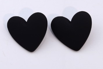 Øreringe - Store hjerter - skønne hjerteøreringe, sort