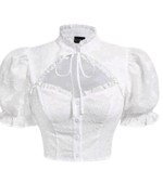 Skjorte til oktoberkjole - Bertina  - hvid blondeskjorte til under kjolen