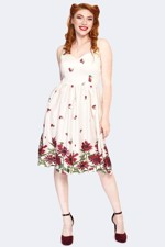 50´er kjole - Miss Cherrieflower- sødeste kjole med kirsebær og blomster🌸