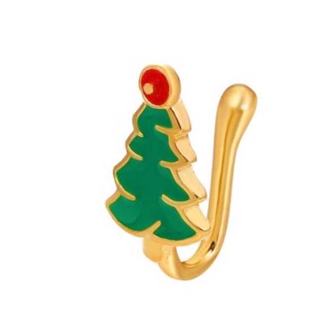 Clipsøreringe - juletræ, grønt