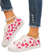 Sneakers - fede Sneakers i hvid - med pink hjerter
