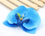 Gigant Orkide, blå Hårclips med Krokodillespænde🌸