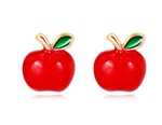 Øreringe - små stikker med røde æbler