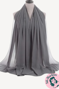 Chiffon Sjal, chatol mørk grå 