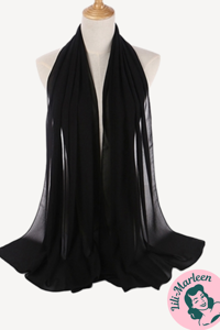 Chiffon Sjal, sort 