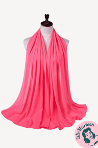 Chiffon Sjal, mørk hot pink