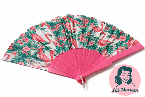 Miss Flamingo Lola – Pink Vifte med Flamingo & Tropisk Print