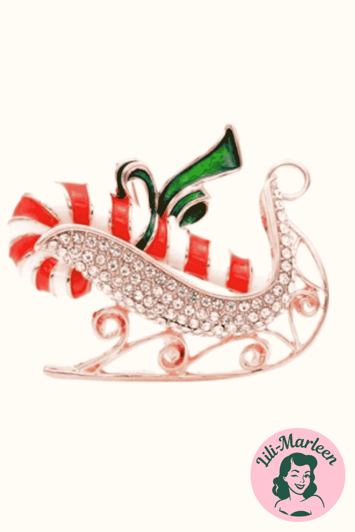 Broche - guldkane med slikstok