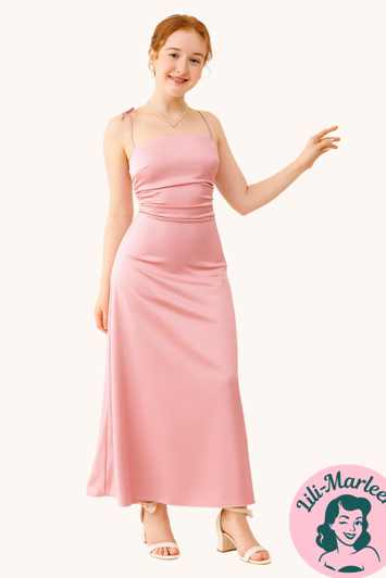 Ungdoms fest/galla-kjole; Miss Helena, lyserød kjole