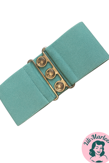 Bredt elastisk bælte, Lys Mint str. 36 - 48 - Hospitalsbælte