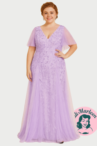 Lang gallakjole - Evita, lavendel