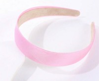 Satinhårbøjle: bred - babylyserød