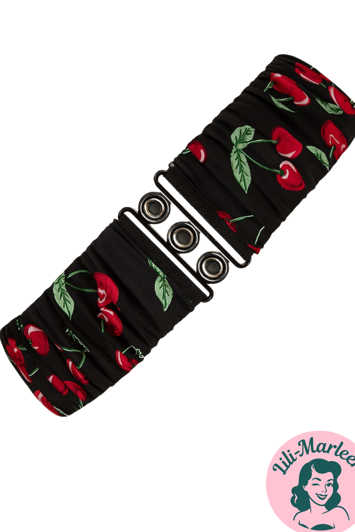 Bredt elastisk bælte med kirsebær - Hospitalbælte