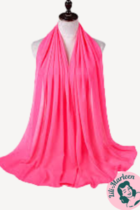 Chiffon Sjal, neon pink