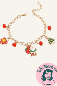 Armbånd: Julearmbånd med søde julecharms