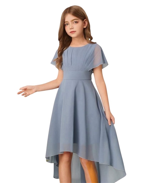 Børne festkjole; Little Miss Anna, støvblå