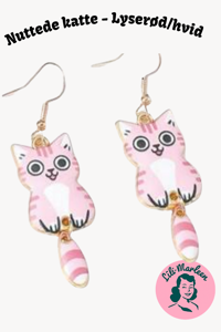 Nuttede katte – lyserød/hvid – Med svingende hale