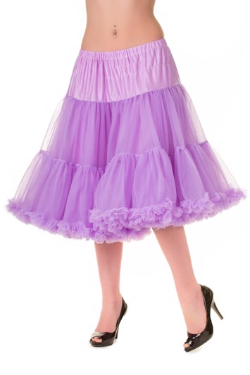 Deluxe petticoat/skørt, mellemlangt - Lavendel 