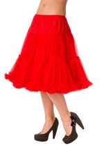 Deluxe petticoat/skørt, mellemlangt - rød