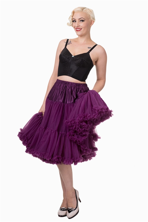 Deluxe petticoat/skørt, blomme - langt
