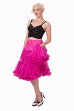 Deluxe petticoat/skørt, hot pink - langt