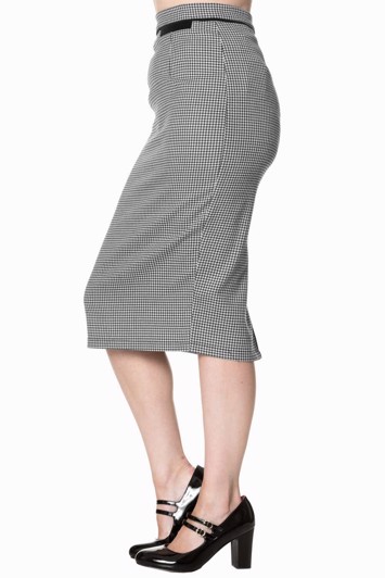 Wiggle/pencil nederdel - SWEPT OFF HER FEET PENCIL SKIRT, sort/hvid