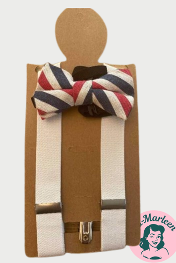 Deluxe seler og butterfly til børn, hvide seler og butterfly med bolsje striber