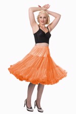 Deluxe petticoat/skørt, orange - langt