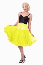 Deluxe petticoat/skørt, mellemlangt - gul