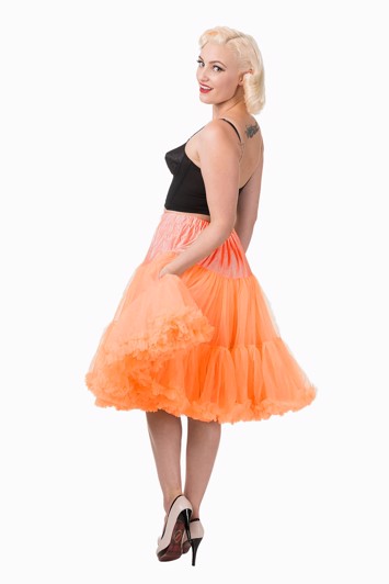 Deluxe petticoat/skørt, mellemlangt - orange