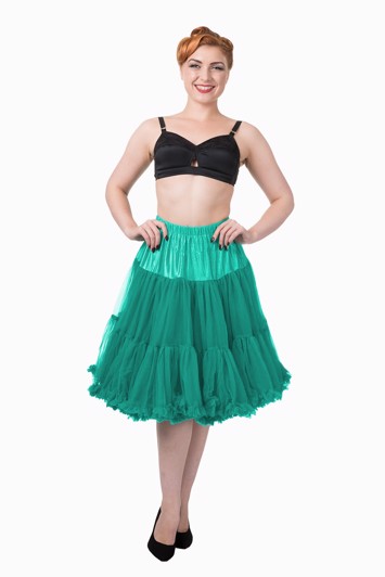 Deluxe petticoat/skørt, mellemlangt - Emerald