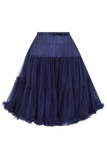 Deluxe petticoat/skørt, midnatsblå - langt