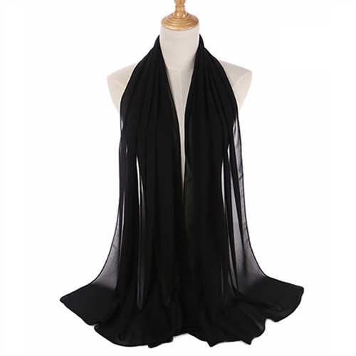 Chiffon Sjal, sort 
