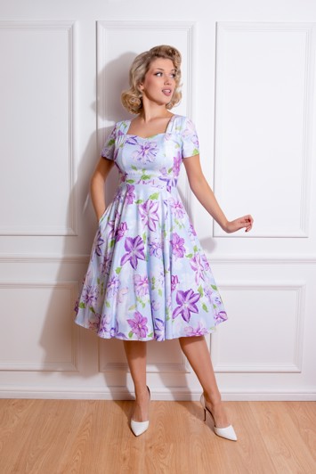 50ér kjole/Swingkjole - Erin - Smuk lilla kjole med lille ærme