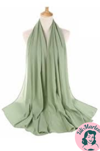 Chiffon Sjal, lys støvet grøn