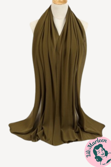 Chiffon Sjal, army-grøn