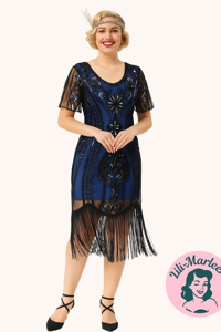 1920´er festkjole - Miss Ninnas Song, blå