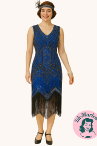 1920´er festkjole - Miss Adele, blå