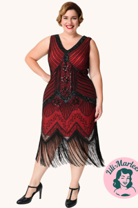 1920´er festkjole - Miss Adele, vinrød