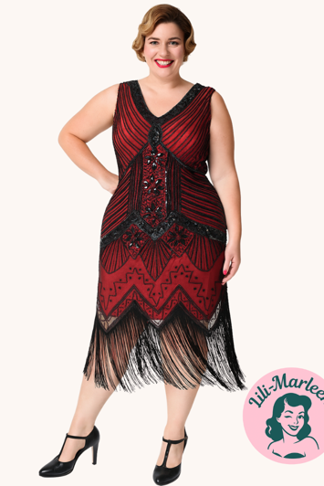 1920´er festkjole - Miss Adele, vinrød