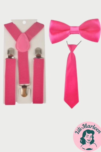 Seler, slips og butterfly til børn, hot pink 