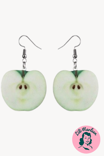 Øreringe - store grønne æbler