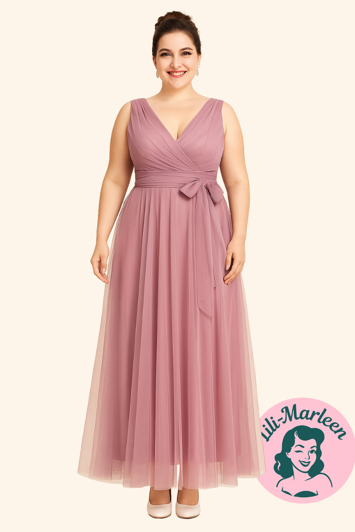 Lang gallakjole - Cassie, orkide rosa - Skøn lang gallakjole/festkjole 