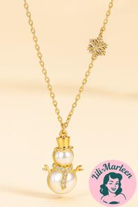 Halskæde med lille perlesnemand, guld