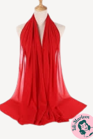 Chiffon Sjal, rød