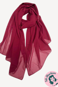 Chiffon Sjal, støvet vinrød