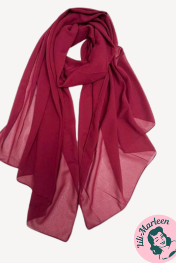 Chiffon Sjal, støvet vinrød