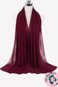Chiffon Sjal, mørk ruby