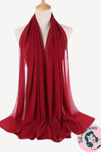 Chiffon Sjal, vinrød