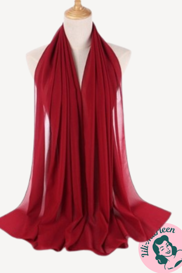 Chiffon Sjal, vinrød